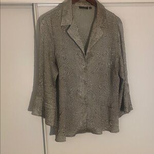 Essentials Textured Gray Button Down Shirt